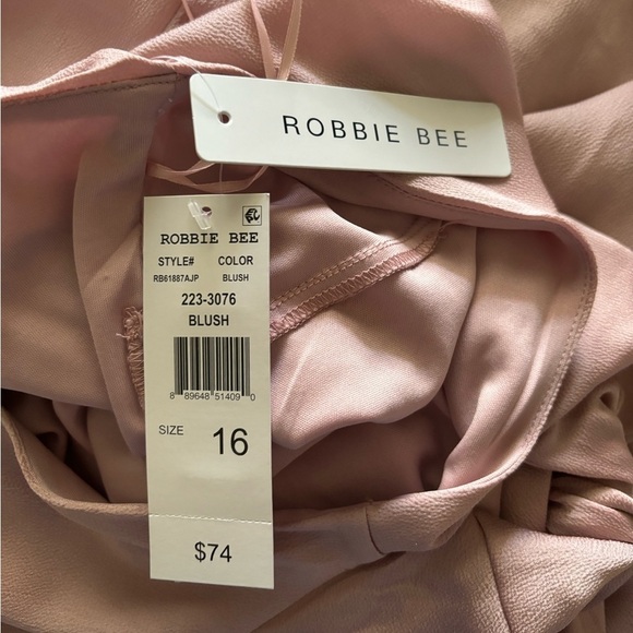 NWT Bobbie Bee Sleeveless Trapeze Dress Size 16 Blush Rose Cowl Neck Short Dress - Picture 6 of 12